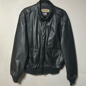 PERRONE Vintage Black Leather bomber jacket - OPEN TO OFFERS